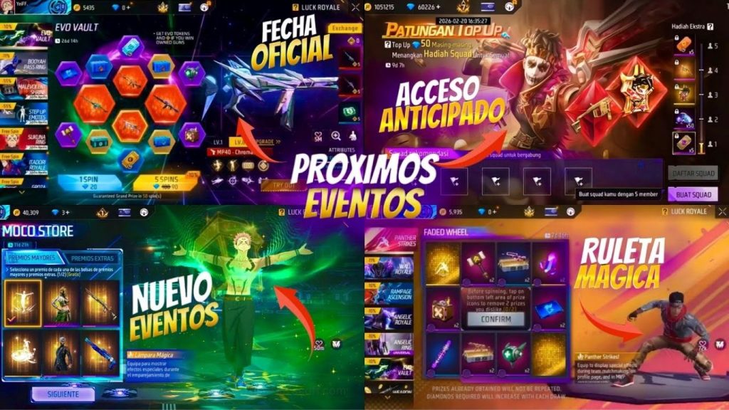Los 15 mejores eventos de Free Fire (Guía 2026) Los 15 mejores eventos de Free Fire (Guía 2026)